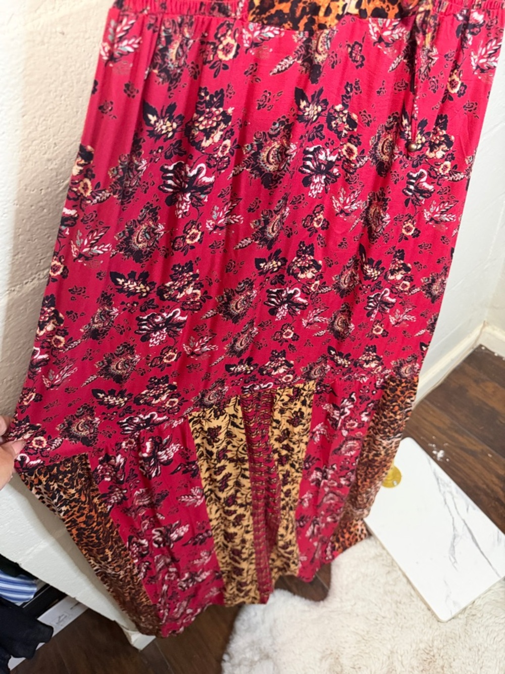 Angie Red Mixed Print Spaghetti Strap Maxi Dress - Picture 5 of 8